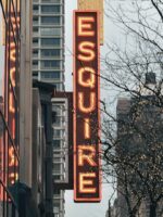 Esquire Theater sign seen on Chicago architecture tour