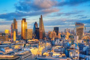 Elevated view of the Financial District of London in the afternoon (1)