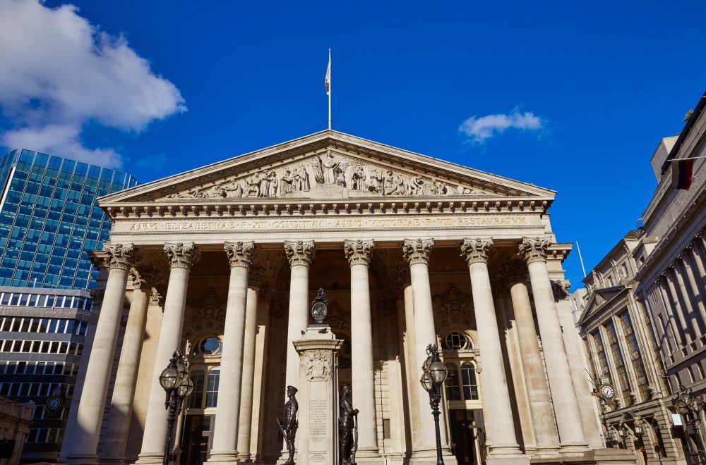 London Royal exchange building on guided financial district tour (1)