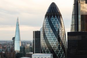 View of the Gherkin in City of London