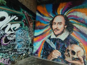 Shakespeare street art in South Bank London