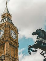 Boadicea and Her Daughters sculpture with Big Ben in the background