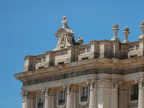 closeup of Spanish architecture seen on Madrid walking tour