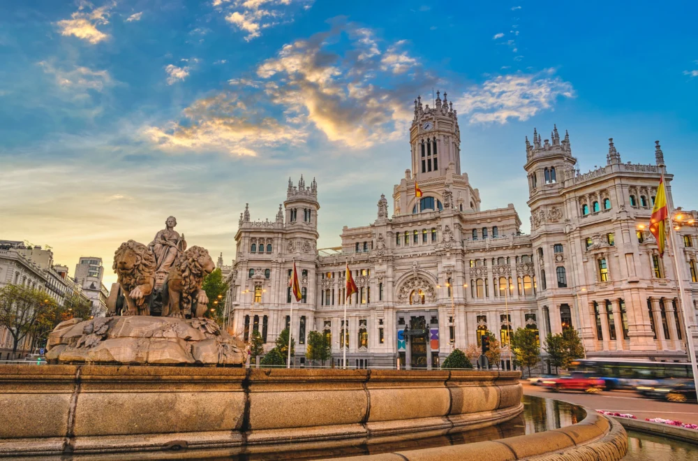 Cibeles Fountain on Madrid bike tour