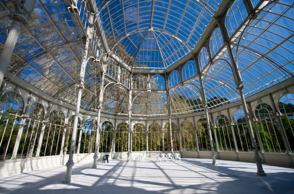 Inside the Crystal Palace in Madrid in El Retiro Park