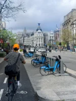 Tour guide during Madrid bicycle tour
