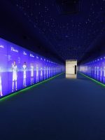 Exhibition inside Real Madrid Stadium of football players