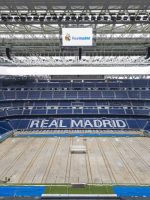 Panoramic shot of interior of Real Madrid Stadium
