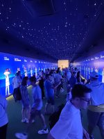 Visitors in Immersive Players Room area of Bernabeu Stadium