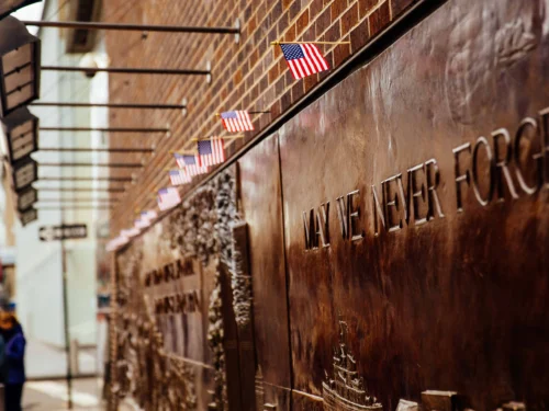 9/11 Ground Zero firefighter memorial up close