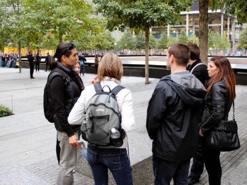 9/11 Ground Zero tour group with guide