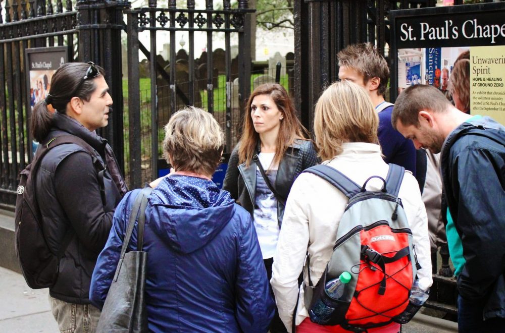 9/11 Ground Zero tour group with guide