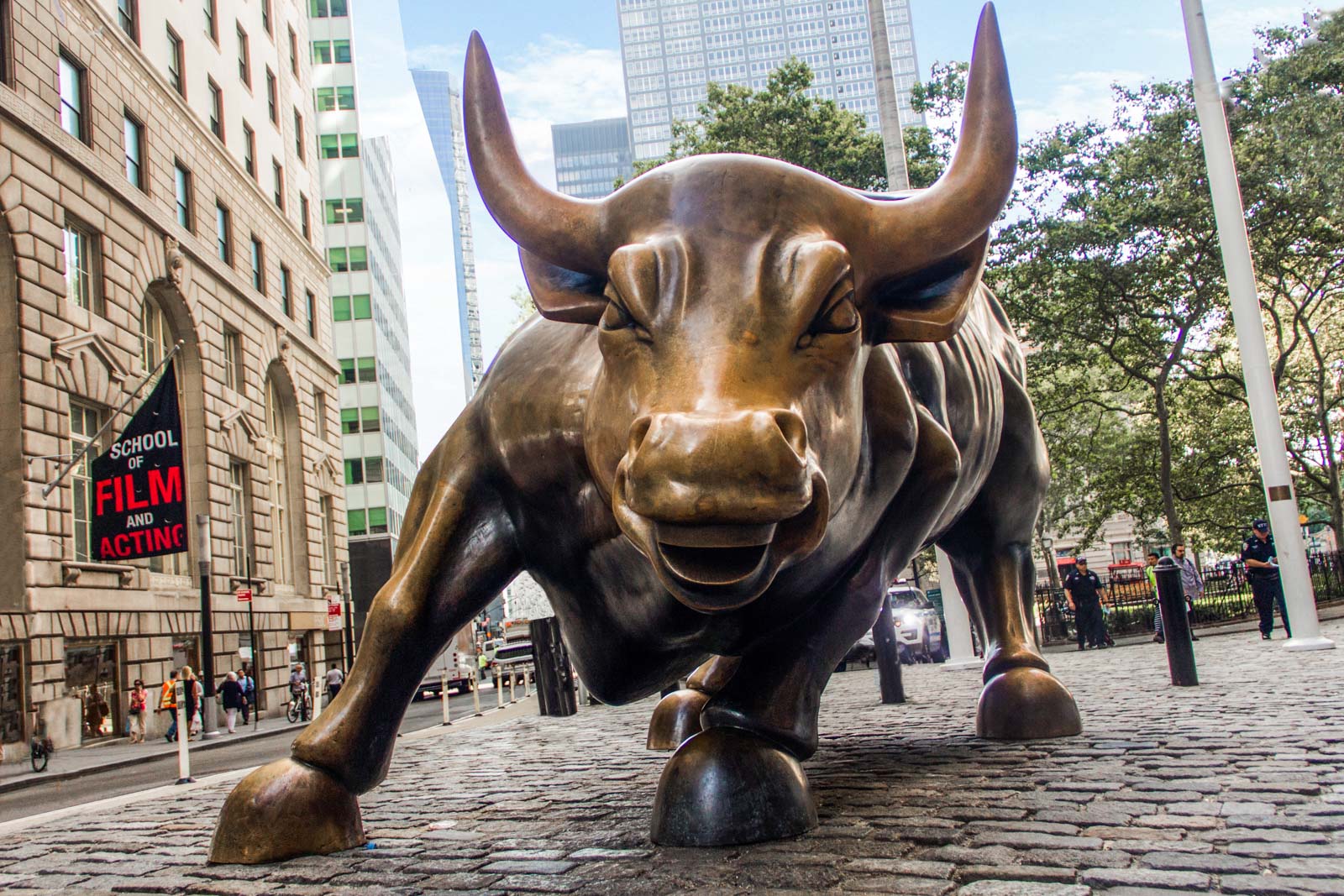Charging Bull Statue on Wall st