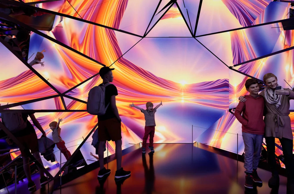Edge guests inside the new kaleidoscope room