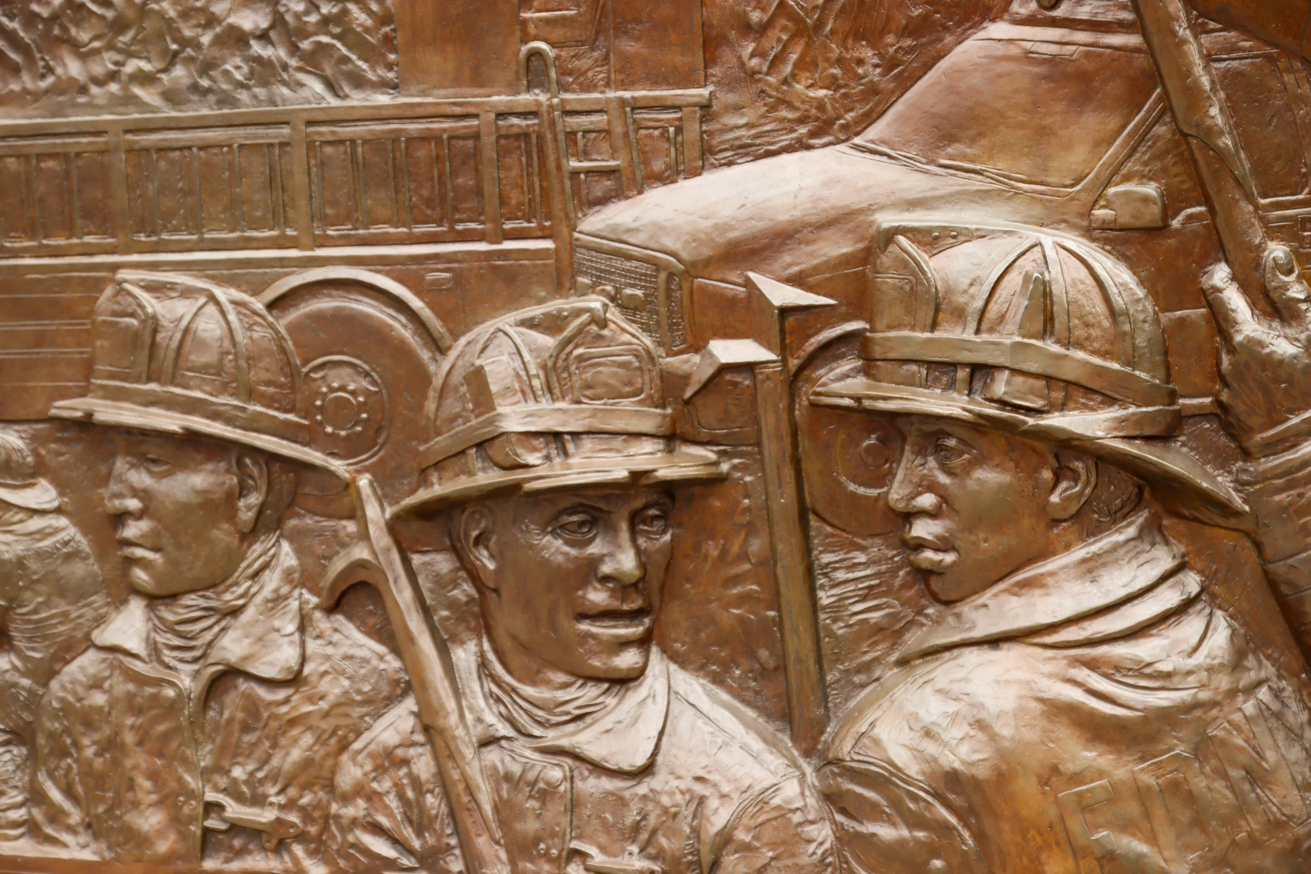 Firefighters memorial close-up at Ground Zero during 9/11 Insider tour