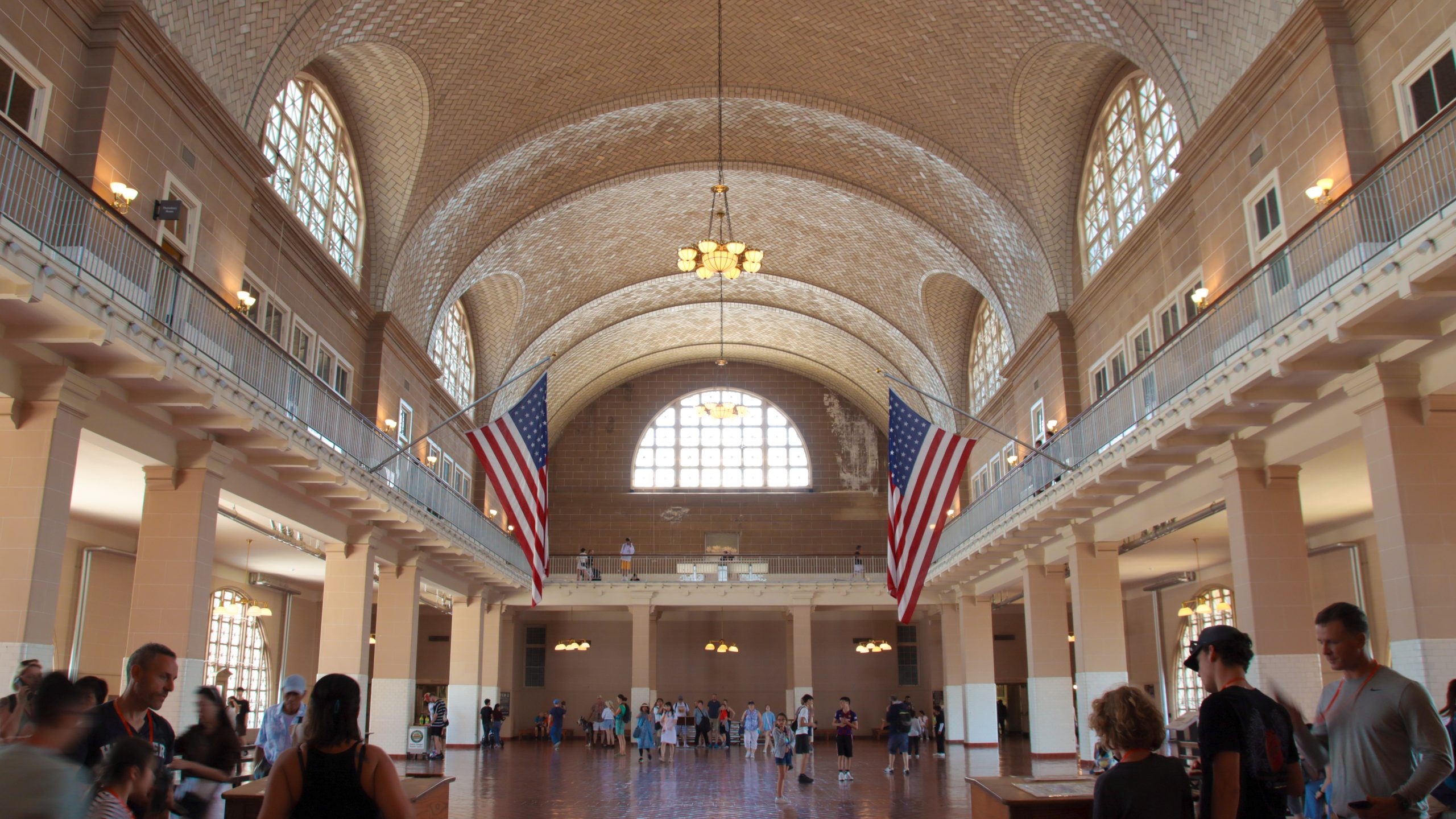 Inside Ellis Island during daytime on Statue of Liberty tour