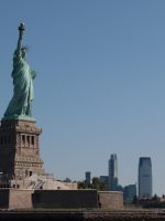 Landscape shot of Statue of Liberty on cruise