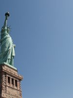 Low-angle shot of Statue of Liberty during the day