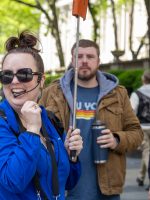 Tour guide smiling during NYC in a Day tour