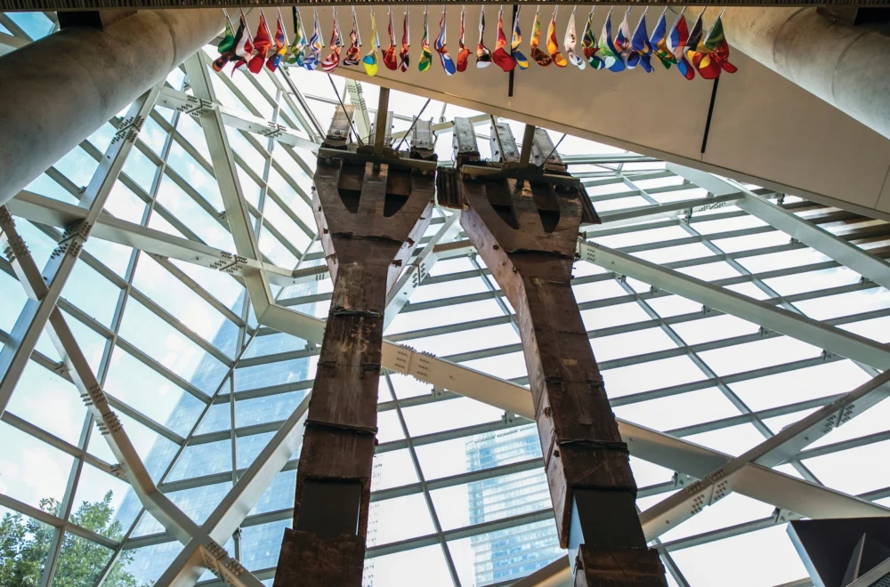 Tridents in the 9/11 Museum during guided tour in NYC