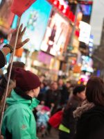 Guide giving Time Square tour