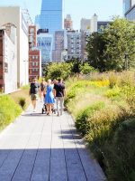 Tourists on the High Line trail in NYC