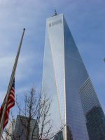 Freedom Tower and Flag in NYC 911 Ground Zero Tour