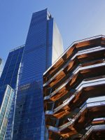 The Vessel and surrounding large buildings at Hudson Yards in midtown Manhattan New York
