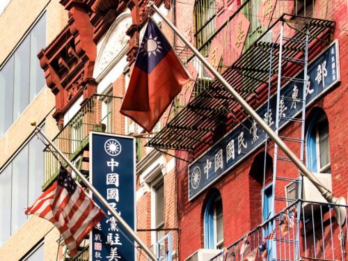 Chinatown flags on tour