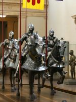Group of knight statues at the Metropolitan Museum of Art in New York City