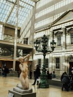 People inside the Metropolitan Museum of Art in New York