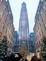 Christmas trees at Rockefeller Center in New York City