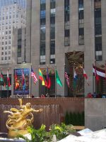 Flags at Rockefeller Center in New York
