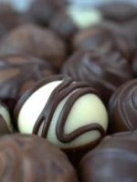 Close up of gourmet chocolate truffles