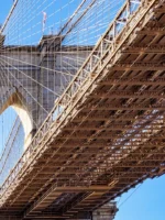 Close up of Manhattan bridge in NYC