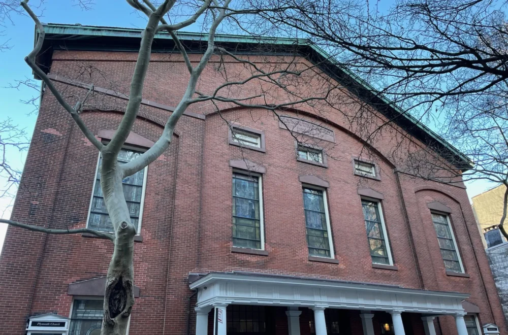 Close up of building during Food and Culture DUMBO Walking Tour
