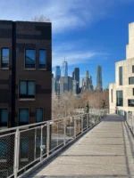 View of central New York City from footbridge