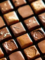 Close up of opened box of chocolates