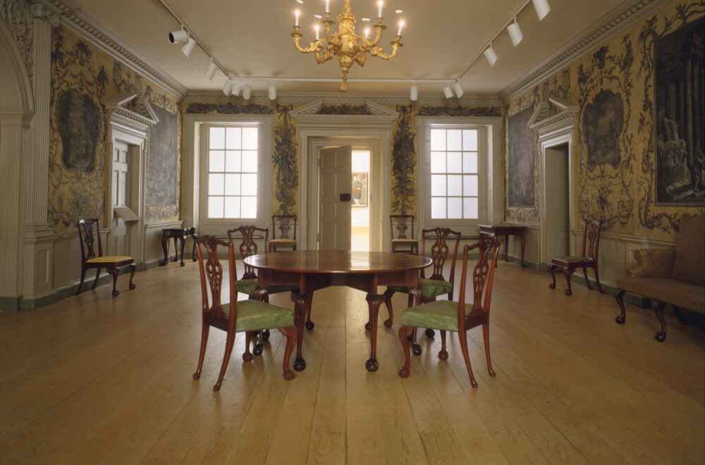 Woodwork and Wallpaper from the Great Hall of Van Rensselaer Manor House