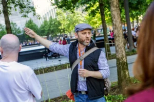 Tour Guide during 9/11 Ground Zero memorial walking tour