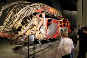 Firetruck exhibit in 9/11 Museum during 9/11 Ground Zero Insider Tour