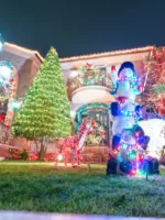 Christmas lights in Dyker Heights neighborhood on NYC Christmas tour
