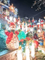 Christmas decorations in Dykers Heights, New York, during Dyker Heights tour