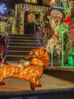 NYC Christmas decorations of houses in the Dyker Heights neighborhood in Brooklyn