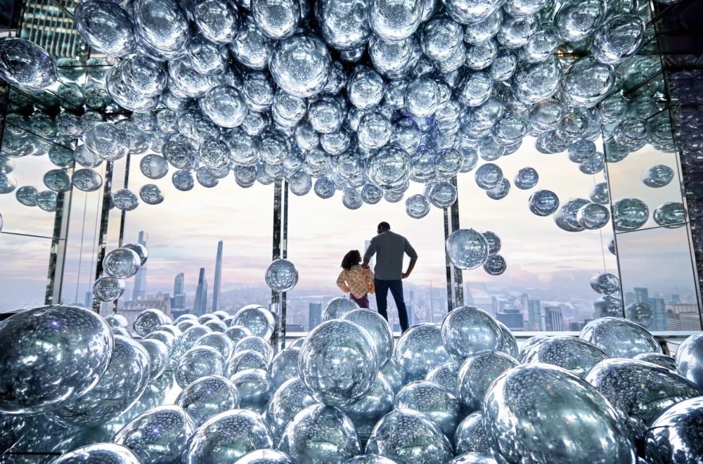 Father and daughter in Summit One Vanderbilt in NYC