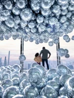 Father and daughter in Summit One Vanderbilt in NYC