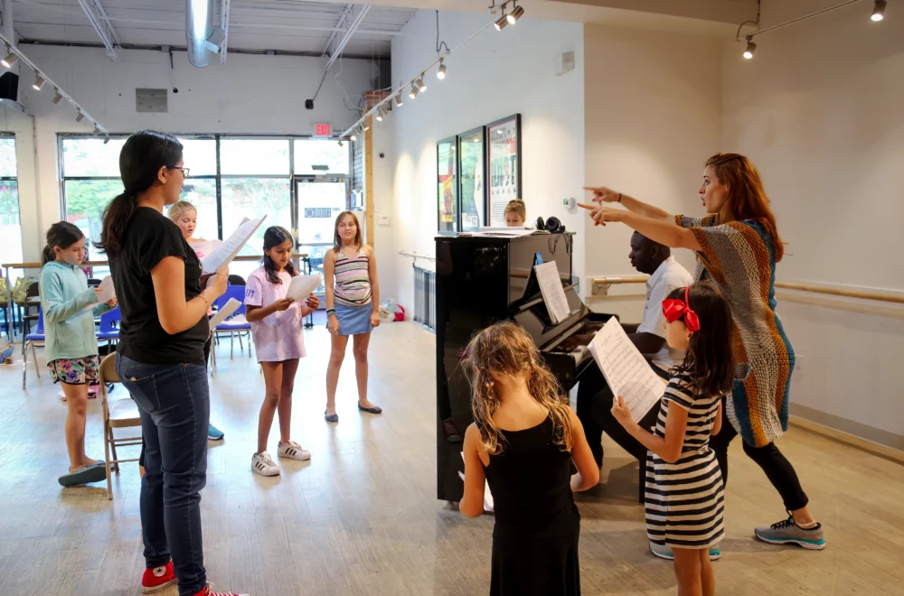 Group singing during Private Broadway workshop (1)