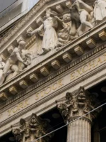 New york stock exchange building facade with columns