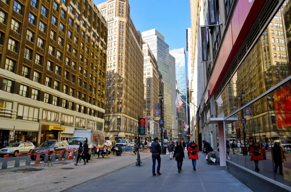 Streets near Wall Street in NYC