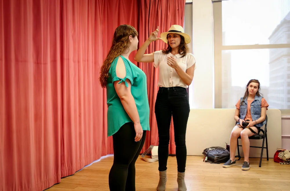 Teacher and guest during Private Broadway Performance workshop